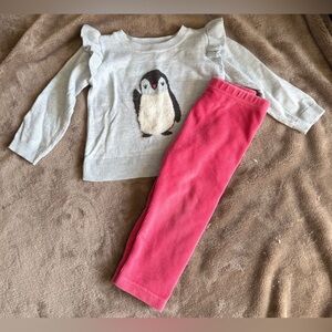 GAP Girls Sweater w/ Penguin Design & Matching Gymbo Pants